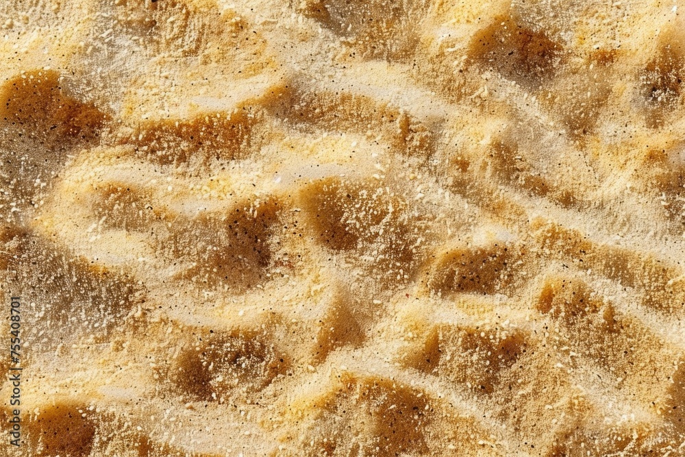 Poster detailed close up of a surface covered in sand. suitable for backgrounds or textures