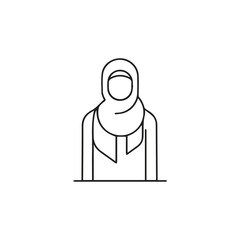 Hijab icon vector. Linear style sign for mobile concept and web design. Hijab symbol illustration. Pixel vector graphics - Vector.	