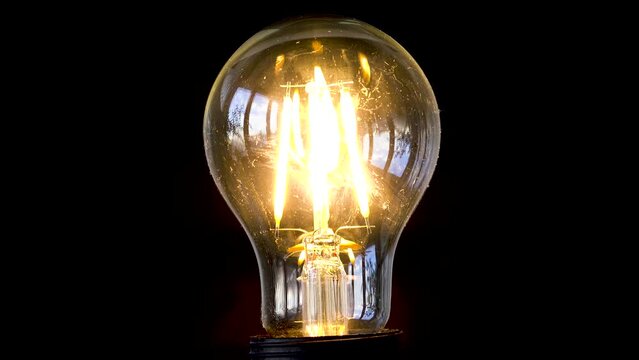 Turn On the Light in Room, Light Bulb in Night, Saving Concept in Energy Industry Crisis