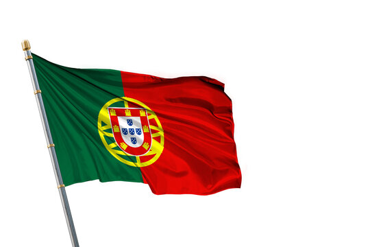 Portugal: Vertical bands of green and red with the national coat of arms centered on the color boundary.