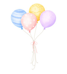 Colorful balloons watercolor