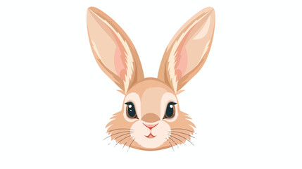 rabbit head cartoon icon flat vector isolated on white