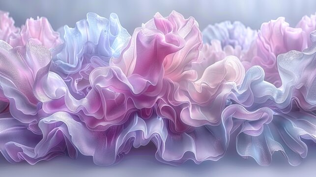 Pink and Blue Flowers on Gray Background
