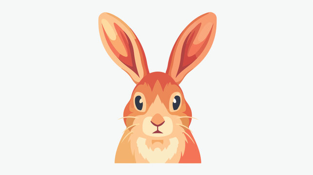 rabbit head cartoon icon flat vector isolated on white
