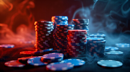 Fototapeta na wymiar Poker chips, generative ai