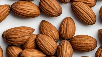 Fototapeta premium almonds on a white
