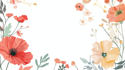 round frame flower vector illustration flat vector is