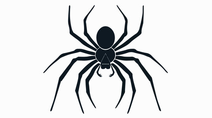 Silhouette of spider. Insect in flat style. flat vector