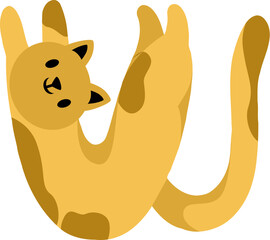 Cat Letter Alphabet Vector W