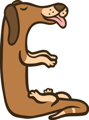 Dog Letter Alphabet Vector E
