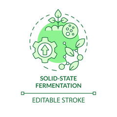 Solid-state fermentation green concept icon. Agricultural conditions, cultivation plant. Round shape line illustration. Abstract idea. Graphic design. Easy to use in article, blog post