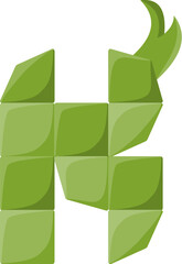 Ketupat Letter Alphabet Vector K
