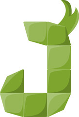 Ketupat Letter Alphabet Vector J