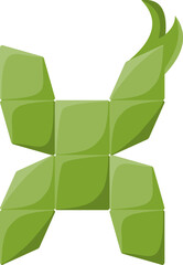 Ketupat Letter Alphabet Vector X