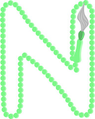 Prayer Beads Letter Alphabet N