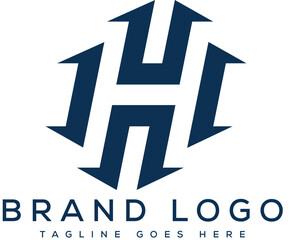 letter H logo design vector template design for brand.