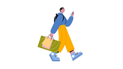 Man Shopping Illustration