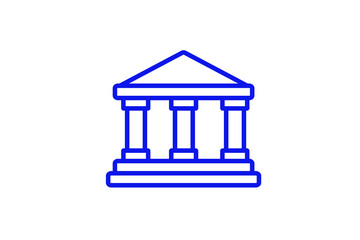 Isolated bank illustration in line style design. Vector illustration.	