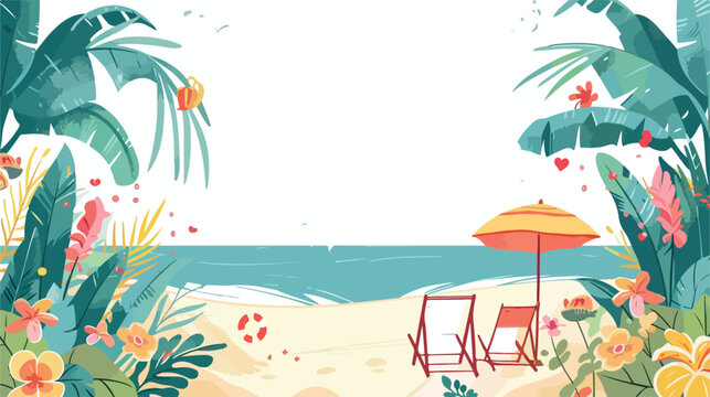 Summer Time Vector Illustration Vertical Background f