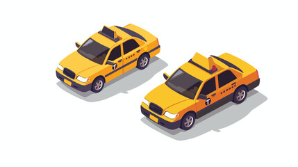 taxi service isometric icon flat vector isolated on white