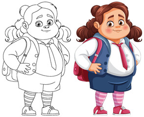 Colorful vector of a cheerful young student