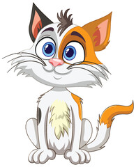 Adorable, playful kitten with big blue eyes