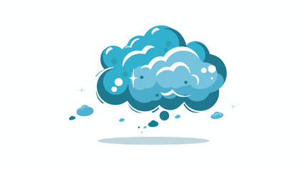 Thought cloud with lines flat vector icon flat vector