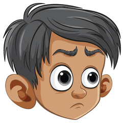 Vector illustration of a boy with a surprised look