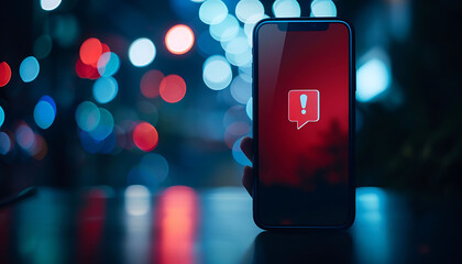 notification icon warning about smartphone security.