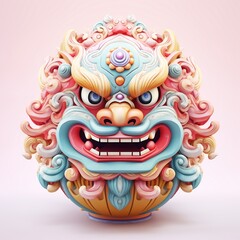A lion dance costume curls into a sphere a vibrant orb of tradition and culture