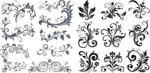 Vector calligraphic page decorations - obrazy, fototapety, plakaty