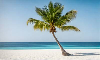 Obraz premium Tranquil Azure Ocean Beach Scene