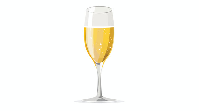 vector illustration of a glass of champagne flat vector