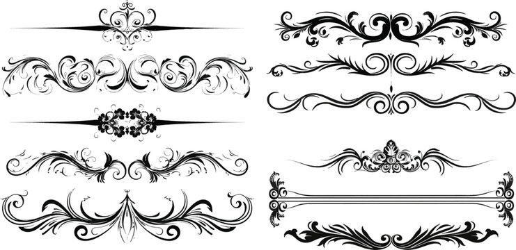 Set Of Decorative Calligraphic Elements For Decoration