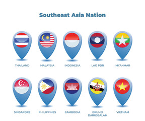 ASEAN COUNTRY PIN LOCATION