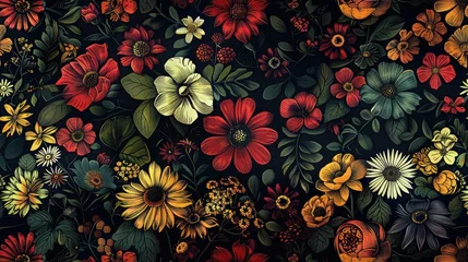 Zelfklevend Fotobehang Profusely flowered floral arrangement © Balerinastock