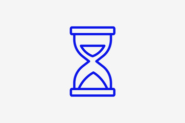 Geometric time illustration. Vector hourglass icon in flat design art.	
