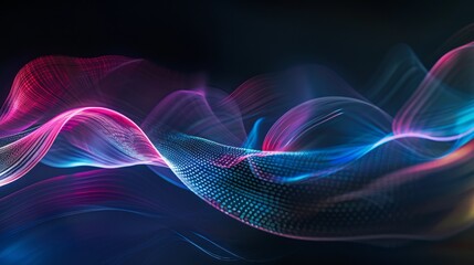 
An abstract composition of light painting trails against a dark background