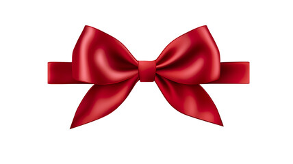 Red ribbon and bow isolated on a transparent background