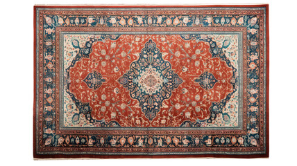 decorative carpet on the ground, isolated against a pure white background