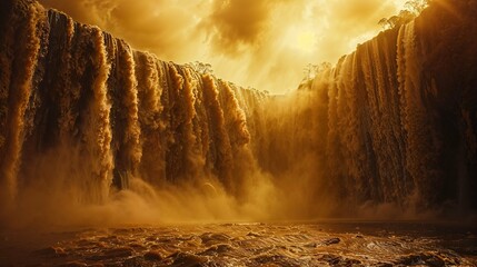 A majestic view of Iguazu Falls - obrazy, fototapety, plakaty