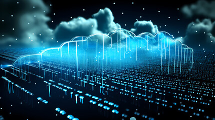 Fototapeta na wymiar The future technology of cloud computing is imaginative
