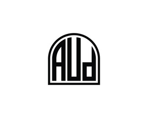 AUD logo design vector template