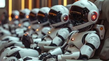 Fototapeta premium Elderly companionship robots, provide social interaction and assistance with daily tasks.