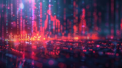 Fototapeta premium Market Volatility, Visualize the fluctuations in stock prices or market indices to highlight the uncertainty inherent in investing