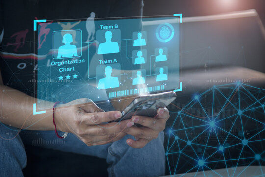 Business using network connection technology, chat data, artificial intelligence by enter information command prompt for generates something, Futuristic tech transformation concept.