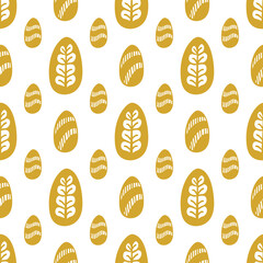 Seamless pattern with vector cartoon Easter eggs