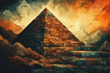 Tracing History: Incan Pyramid Adventures - obrazy, fototapety, plakaty