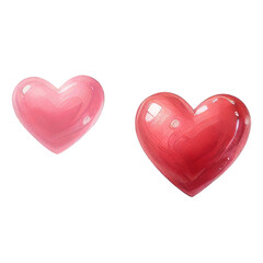watercolor red heart love icon
