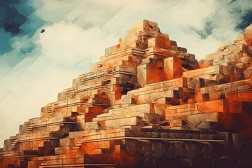 Foto op Canvas The Majesty of Ancient Incan Pyramids © Ilsol